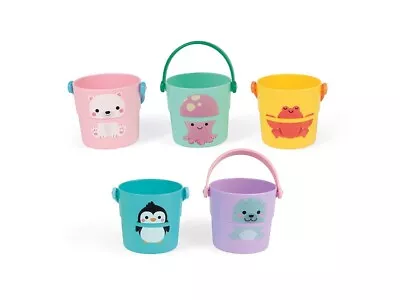 Janod - Bath Time Activity Buckets Teaches Numbers. From 10 Months. Bath Toys • £10