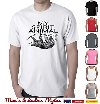 Sloth T Shirt Sloth My Spirit Funny T-Shirts Funny Slogan Aussie Shop Lazy Tee  • $24.95