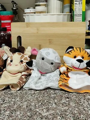 Baby Animal Friends HAND PUPPETS Tiger Giraffe Horse Cow Sheep Melissa And Doug • $10