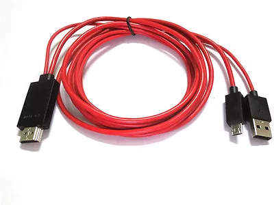 6Ft MHL To HDMI HD Smart TV Adpater Lead For Samsung Galaxy Tab 3 8.0/10.1 Inch • £5.21