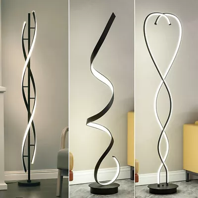 £69.95 • Buy Spiral Floor Lamps LED Corner Lamp Black Nordic Standing Light For Living Room