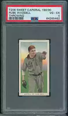 1909-11 T206 Rube Waddell Throwing St PSA 4 VG-EX SWEET CAPORAL 150/30 B8 • $950