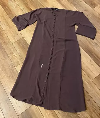 MIKADO Dubai Abaya Modest Muslim Maxi Dress Purple Size 56 Cotton/Poly Chiffon • £120.64