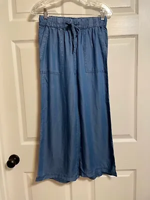 T&S Thread & Supply Women's  Soft Wide Leg Crop Chambray Pants Size Small NWT  • $15