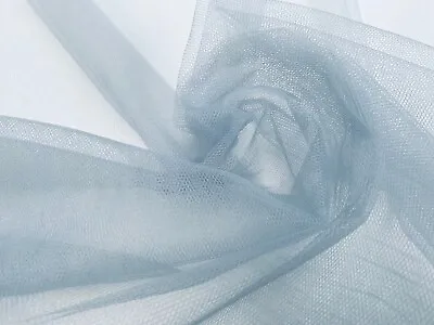 Dress Tutu Skirt Net Fabric Nylon Mesh Bridal Material Tulle 57  Wide - Grey • £0.99