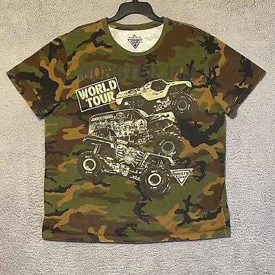 Camo Grave Digger Monster Jam World Tour Tshirt Size Xxl • $13.50