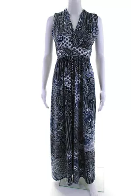 Veronica M Women's V-Neck Sleeveless Paisley Maxi Dress Size M • $42.69