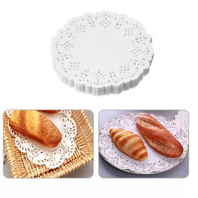 Paper Doily Lace Brim Disposable Restaurant Round Mat Home For Fried Food • $23.35