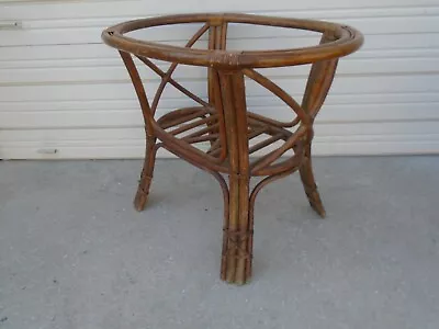 Oval Bamboo Dining Table Base East West Indies Regency Rattan Cottage Tropical • $250