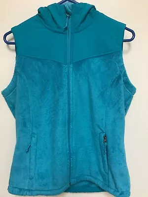 Made For Life Womens M Hooded Vest Turquise 2 Zippered Pockets Poly Front Zipper • $9.50