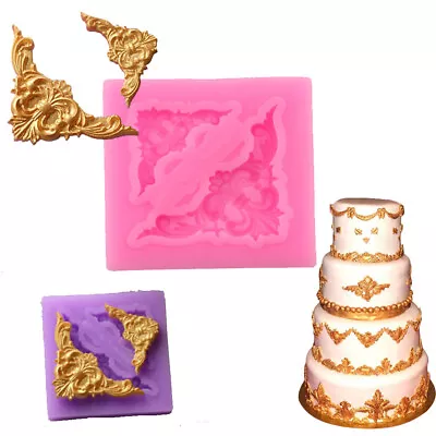 £1.99 • Buy Silicone Fondant Relief Baroque Mould Vintage Cake Border Sugar Paste Mold DIY