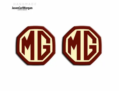 MGF MK1 LE500 Set Of 2 Front Rear Fits 59mm Emblem Badges Burgundy Cream • £12.50
