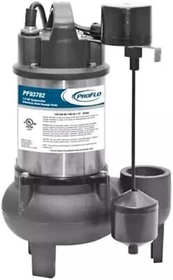 Proflo PF93782 1/2 HP Cast Iron Submersible Sewage Pump W/Vertical Float Switch • $208.94