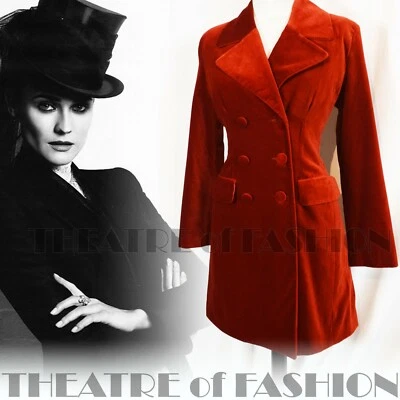 £345 • Buy JACKET COAT VELVET VINTAGE 10 12 14 RED VICTORIAN RIDING 40s 30s 50s STUNNING