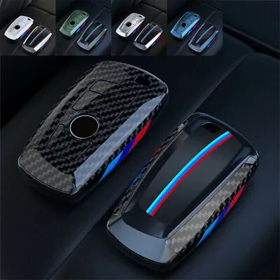 Carbon Fiber Shell Skin Car Remote Key Fob Case Cover For BMW 3 5 7 Series X2 X5 • $13.79
