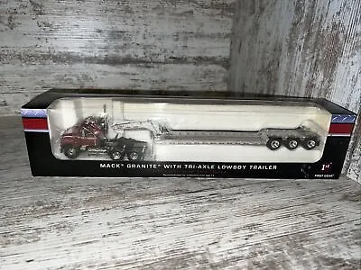 1/64th Scale First Gear Mack Granite Tri-Axle Lowboy Dark Red 60-0205 • $130