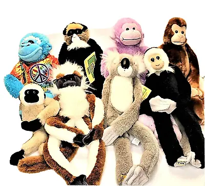 Plush Hanging Monkeys And Friends Lot Of 8 Incl 3 Wild Republic K & M Animals • $29.99