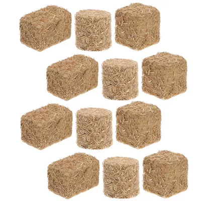 12 Mini Hay Bales For Scene Decoration Props- • $8.73