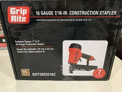Grip Rite 16 Gauge 7/16-In Pneumatic Construction Stapler GRTSM2016C Fastener 2” • $199
