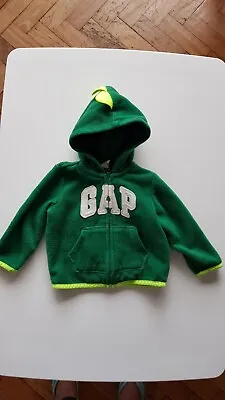 £4 • Buy Baby GAP Green Fleece Dinosaur Hoodie 6-12 Months