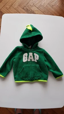 Baby GAP Green Fleece Dinosaur Hoodie 6-12 Months • £4