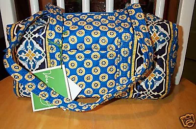 Vera Bradley Retired New Riviera Blue Classic 100 Handbag Purse Rare • $65