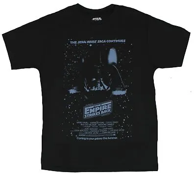 $21.98 • Buy Star Wars Mens T-Shirt -  The Saga Continues Empire Strikes Back Vader Poster