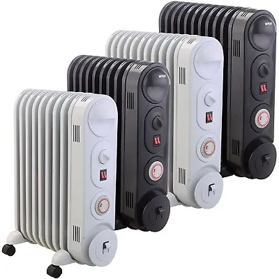 £104.99 • Buy Mylek Oil Filled Radiator Electric Heater Thermostat Free Standing 24 Hour Timer