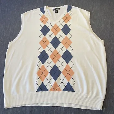 JOS Bank Leadbetter Golf Pima Cotton Argyle Sweater Vest Mens XXL • $14