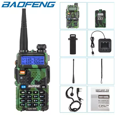 BAOFENG UV-5R Dual-Band Walkie Talkie Long Range FM 2-Way Ham Radio UK • £21.95