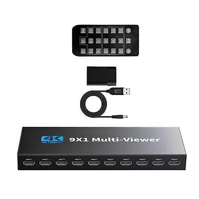 HDMI-Compatible Multiviewer Splitter 4K 9 In 1 Out Screen Multi Viewer With IR • $99.94