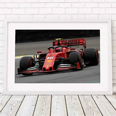 $21.95 • Buy Ferrari - Leclerc Formula 1 Sports Car Poster Picture Print - Sizes A5 To A0