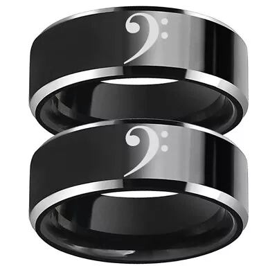 Low Music Spectrum Note Stainless Steel Rings Men's Band Jewelry Size 6-13 • $4.99