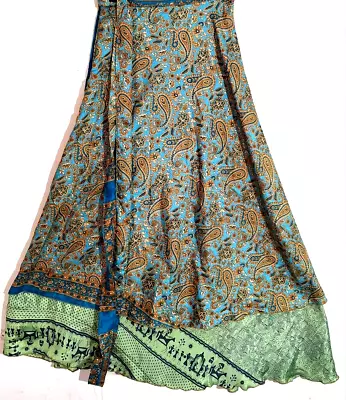 Incredible-art Women's Indian Sari Wrap Skirt Handmade Reversible Vintage Hippie • $32.13