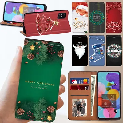 Christmas Gift Leather Stand Phone Cover Case Fit Samsung Galaxy A12 A33 A52 A53 • £4.99