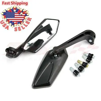 Universal Black Motorcycle Rearview Rear View Side Mirrors M8 M10 Bobber Chopper • $14.14