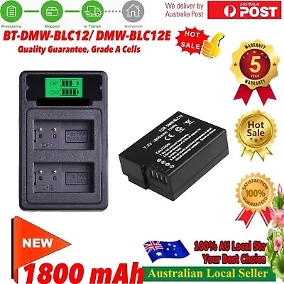 DMW-BLC12 E Battery / Charger For Lumix DMC-G85 FZ200 FZ1000 G5 G6 G7 GH2 GX8 • $38.90