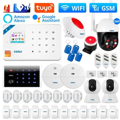 WIFI GSM Alarm Support Alexa Tuya Smart Motion Sensor Door Sensor Detector Lot • $300.47