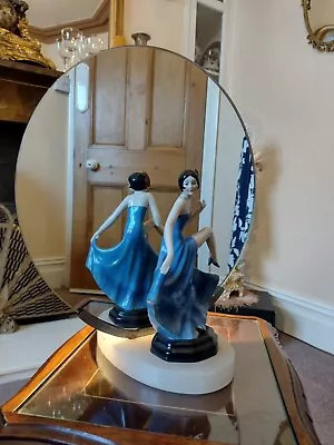 Vintage Deco Lamp With Marble Oval Base  Dancing Lady Figurine Possibly German • £75