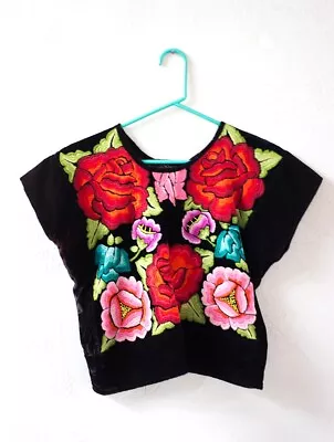 Vintage Mexican (Oaxacan) Hand-Stitched Velvet Top/Huipil (size 6-8) Pre-owned • $199