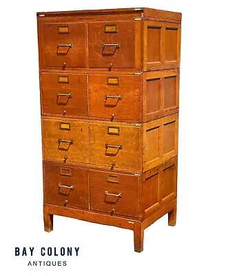 Antique Globe Wernicke Oak Wood Legal Size File Cabinet / Industrial Cabinet • $3875