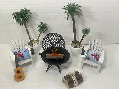 Miniature Scale 1:12 Adirondack Chairs  Fire Pit Firewood Palms Guitar Etc • $22