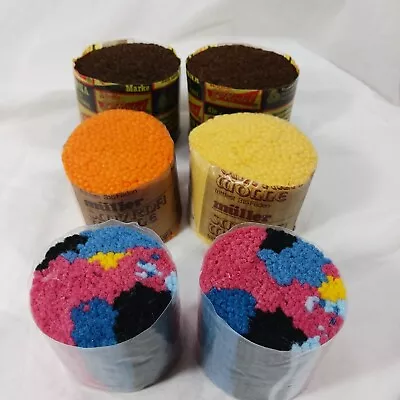 VTG Pre-Cut Latch Hook Wool Rug Yarn Lot Of 6 50g Brown Orange Blue Yellow Pink • $18