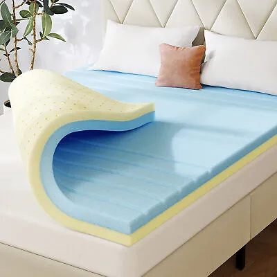 2 3 4 Inch Cooling Gel Memory Foam Mattress Topper Full Queen King Size Pads • $52.99