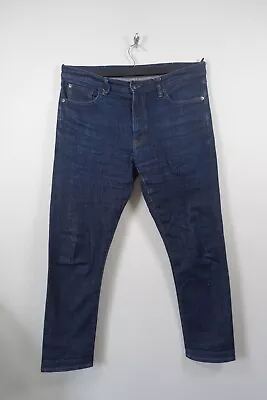 Uniqlo Kaihara Selvedge Denim Jeans Slim Fit Straight Leg W34 L30 Mens Blue • £19.99