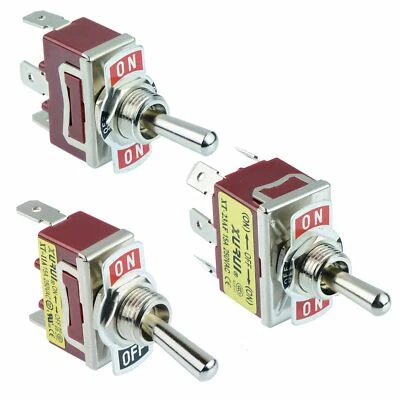 £38.99 • Buy Single Or Double Pole Toggle Flick Switch 15A 250VAC - SPST SPDT DPST DPDT