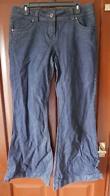 £7.99 • Buy Dorothy Perkins Ladies Denim Flared Jeans, Size 14, Dark Blue, Flap Back Pockets