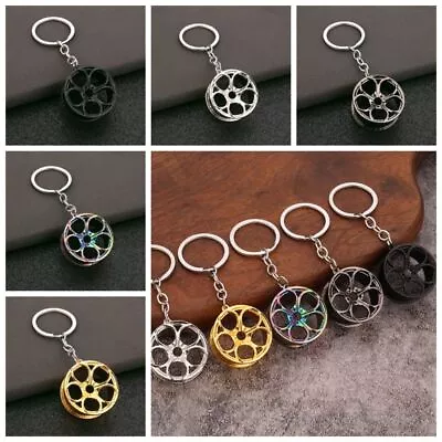 Simulation Racing Wheels Car Hub Keychain 3D Wheel Rim Keychain  Bag Pendant • £6.25