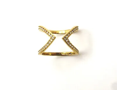 Michael Kors Gold Plated Pavé Open Arrow Ring Size 6 • $24.95