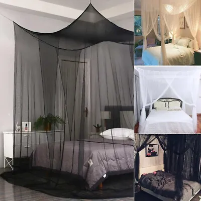 4 Corners Post Bed Canopy Curtain Mosquito Net Or Frame Single Double King U • £15.99